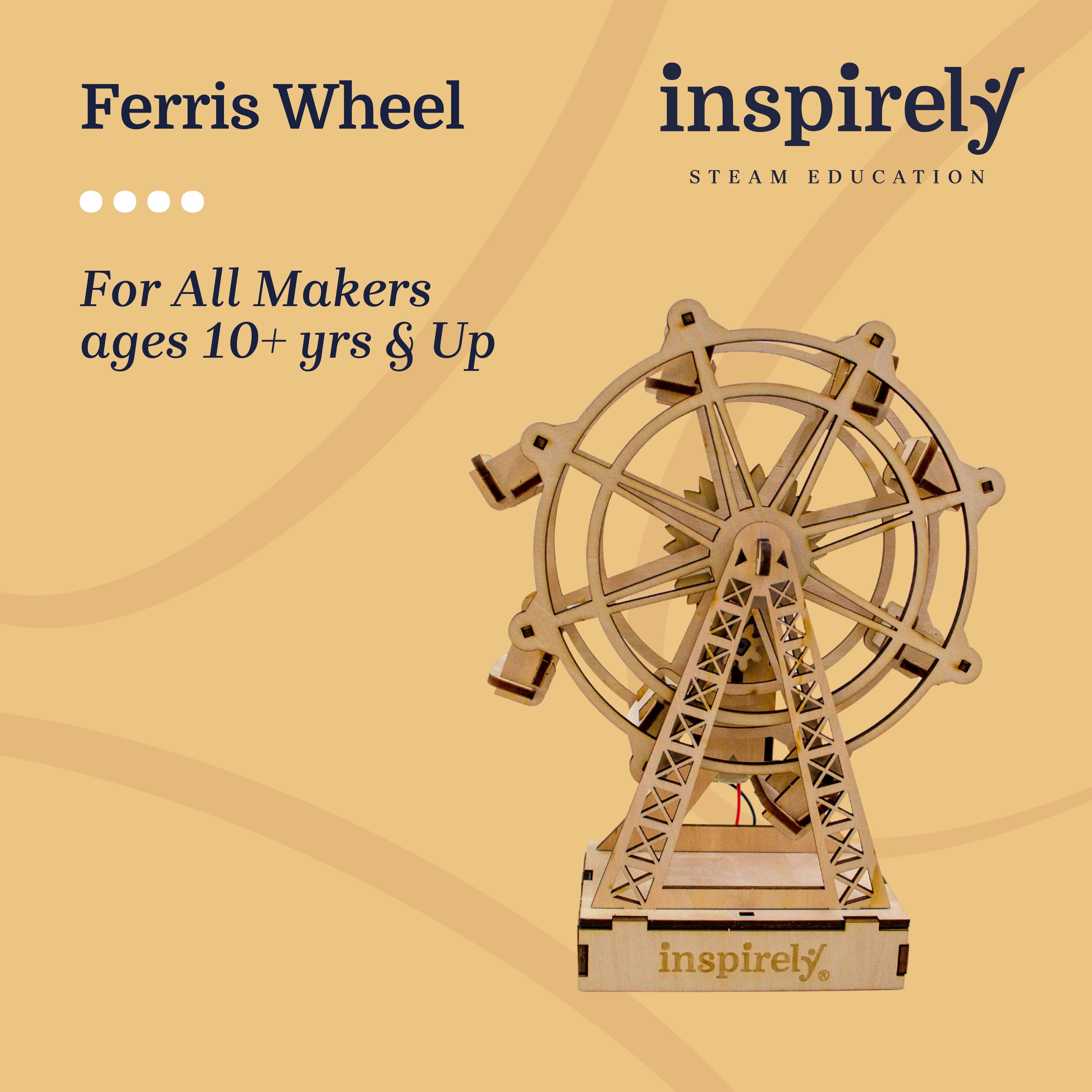 Inspirely Ferris Wheel 3D Model Puzzle Kit Ideal for STEM Classroom Activity Lesson Plan Birthday Party Ideas Team Building Activities for Parents Teachers Children in Brampton Mississauga Richmond Hill Ottawa Toronto Vancouver Calgary Ontario Canada