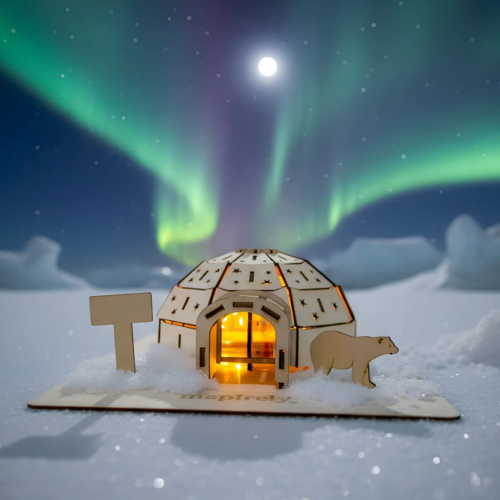 Inspirely Makerspace 3D Wooden Model DIY Craft Igloo Kit