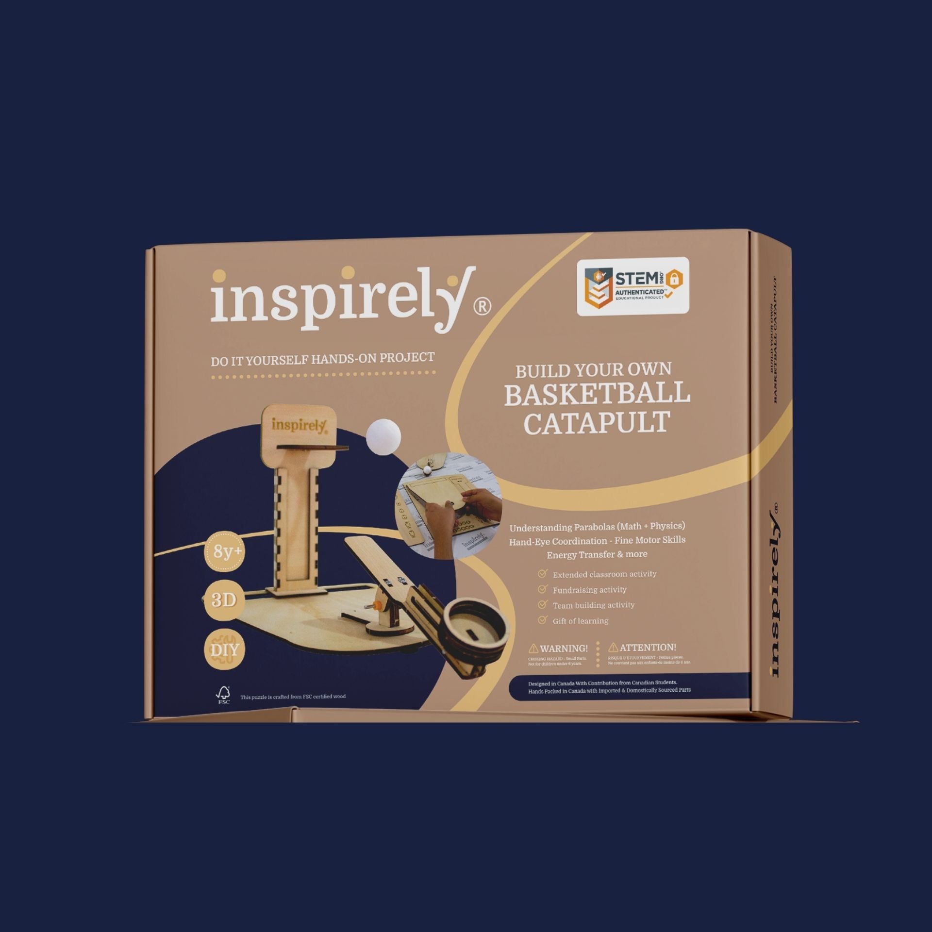 3D Wooden Puzzle Basketball Catapult