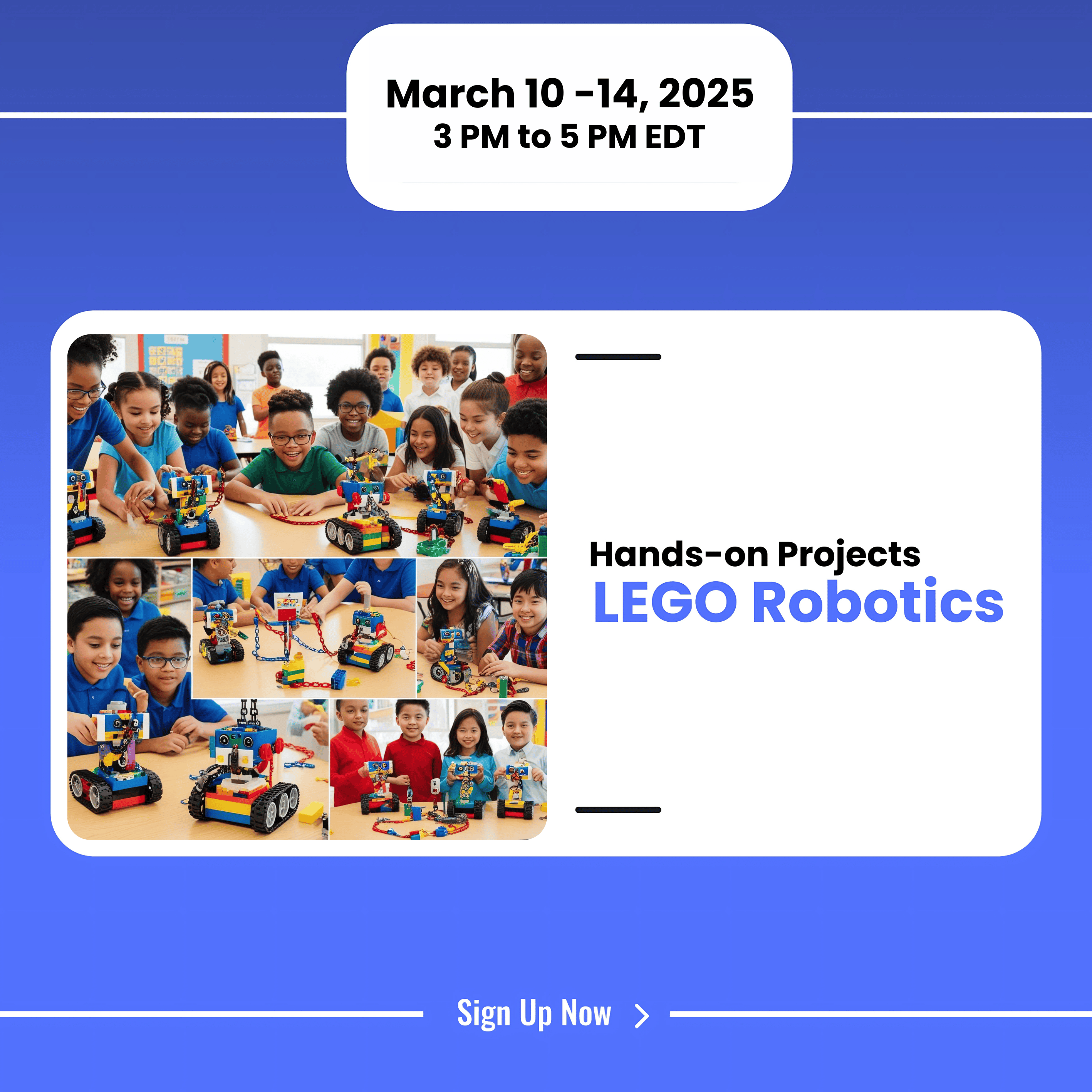 LEGO robotics march break camp 2025 for ages 7 to 10 years. Brampton Triveni Mandir and Community Center Children programs workshops camps classes INSPIRELY Artificial Intelligence & Machine Learning (robotics) after-school children Ages 9-14 STEM STEAM Education Robotics coding for children teens kids caledon mississauga top featured best summer camps institute things to do during march break family parent after school georgetown kleinburg