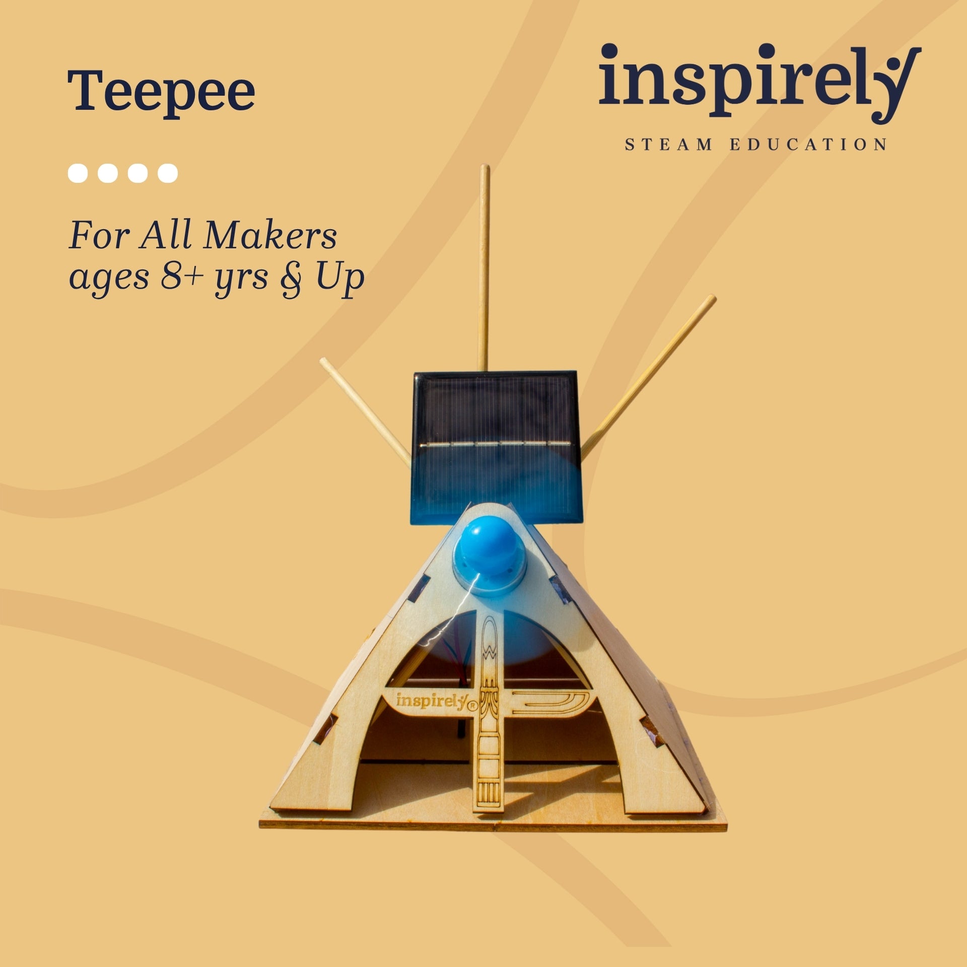 Solar-Powered Teepee | Inspirely 3D Wooden STEM Kit