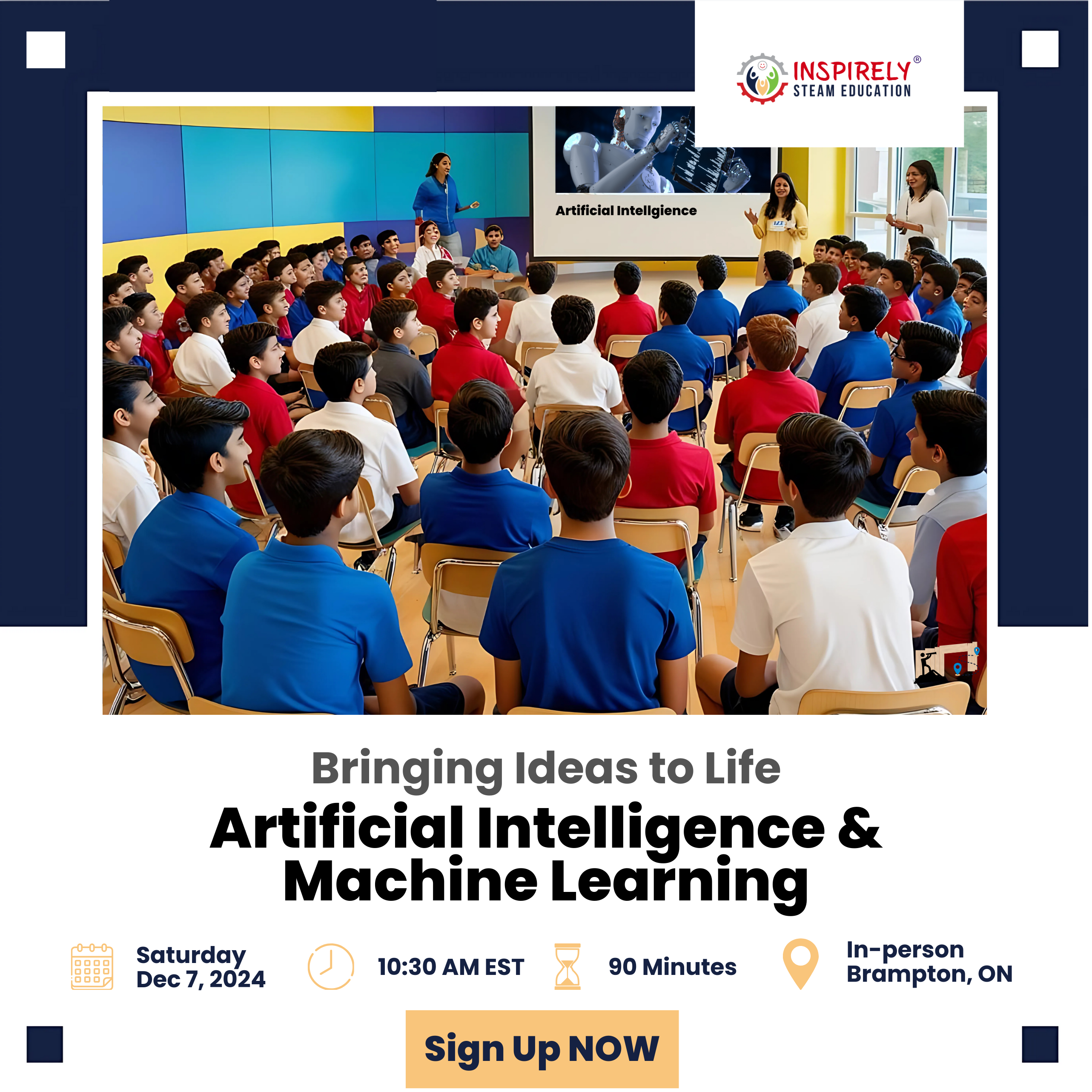 INSPIRELY | STEAM Education STEM Workshops, Hands-On, AI and Machine Learning for Kids, Introduction to AI and Machine Learning, Fun for Children, Innovative STEM on AI and Machine Learning Exploration of Artificial Intelligence and Machine Learning Future of AI and ML AI and Machine Learning for Kids AI and Machine Learning for Beginners Educational Workshop for Kids Learning through Passion Discovery Workshop Empowering Children through Passion Discovery Workshop Creative and Engaging Education Workshop