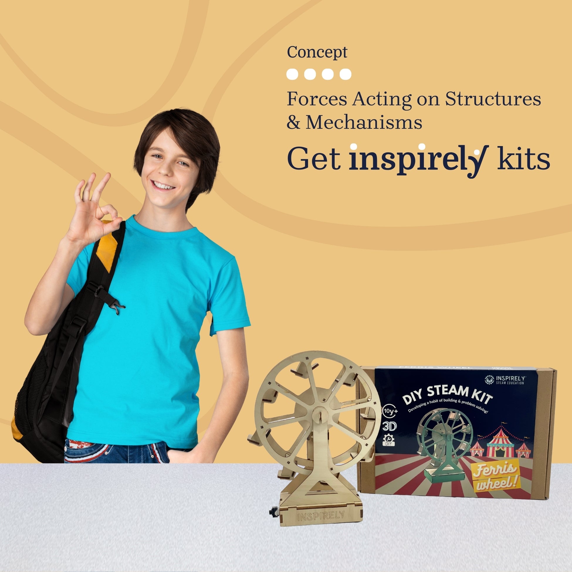 DIY Ferris Wheel - STEM / STEAM / Excellent Science Kit | Holiday Christmas Corporate Gift for family | Ages 6-99 years - Inspirely | STEAM Education
