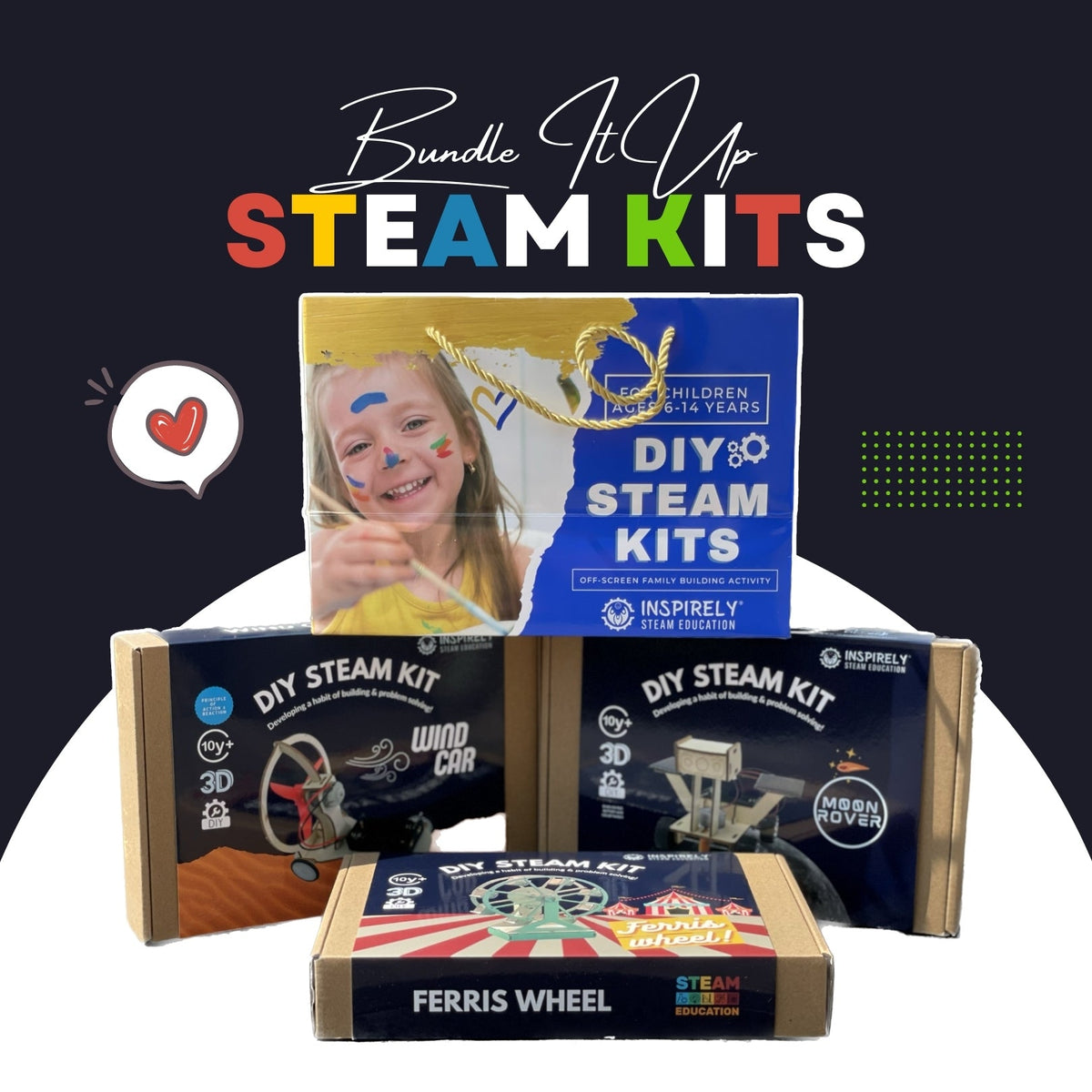 DIY Ferris Wheel - STEM / STEAM / Excellent Science Kit | Holiday Christmas Corporate Gift for family | Ages 6-99 years - Inspirely | STEAM Education